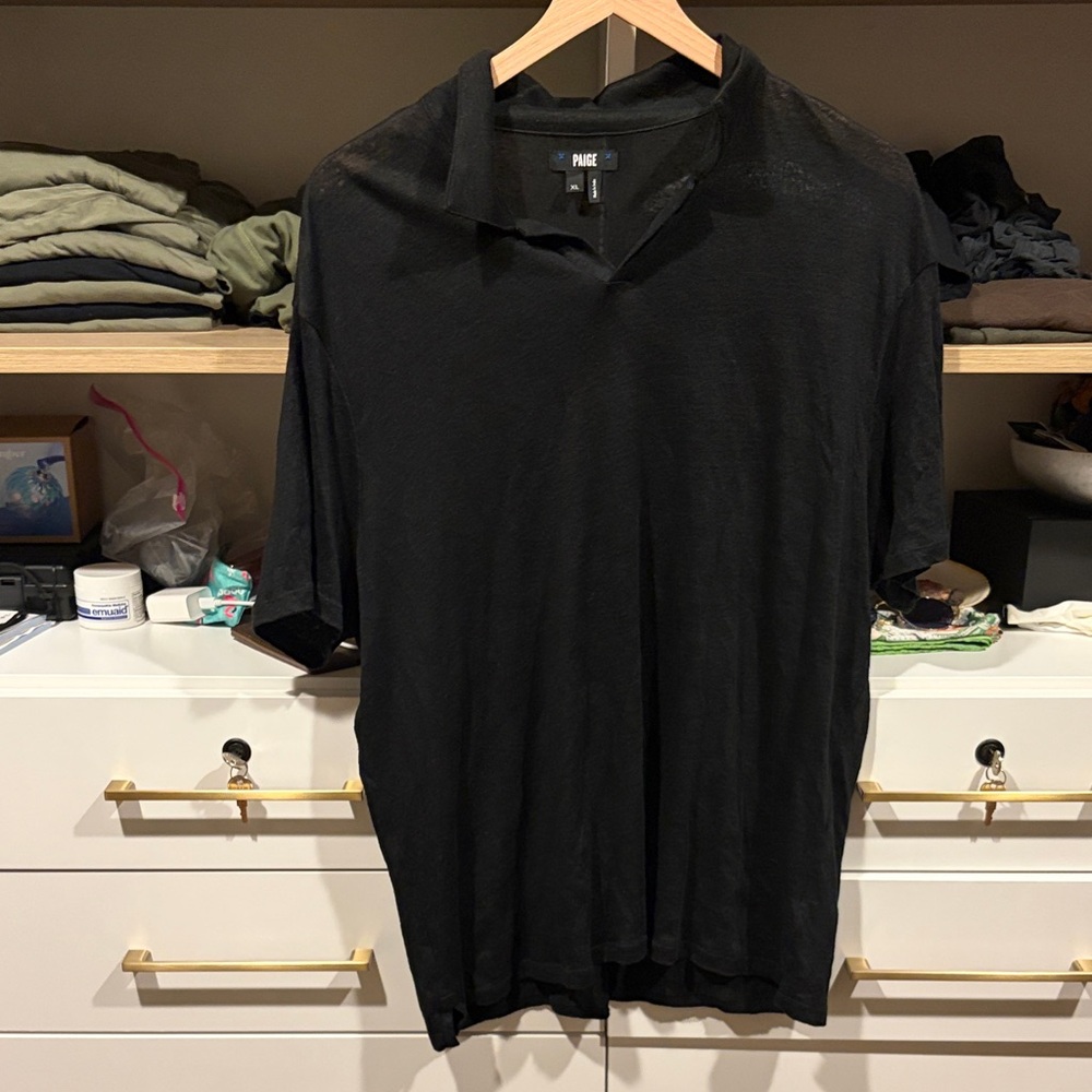 PAIGE Black Casual Button Down Shirt